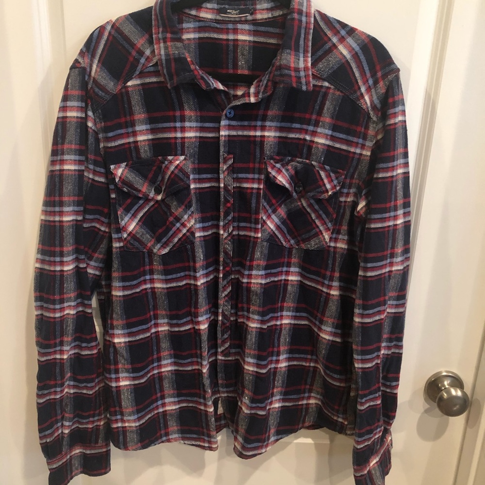Silver Jeans Flannel Long Sleeve Shirt 100…